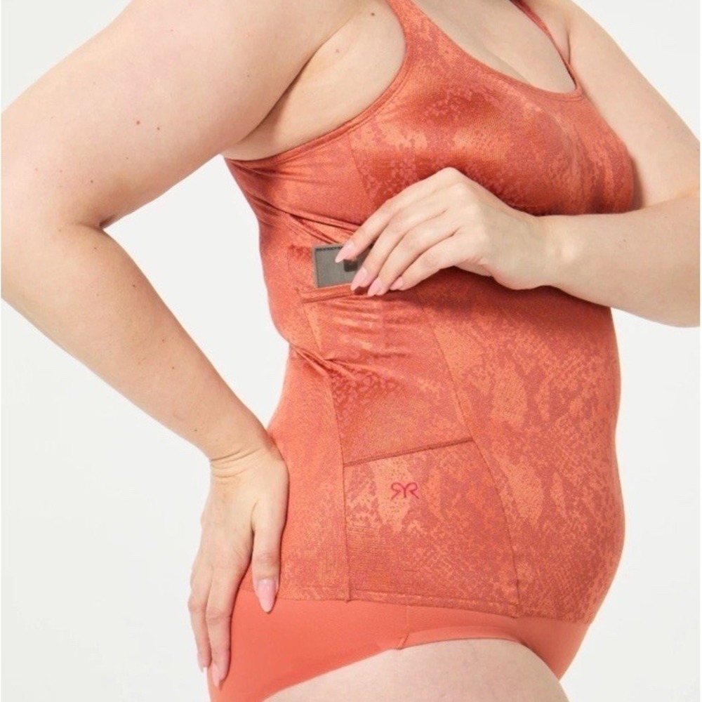 Ruby Ribbon Simply Smooth Pocket Cami Terracotta Coral Snake Size 50 - NEW